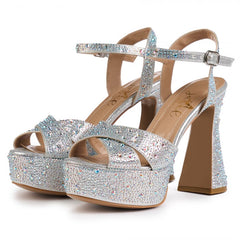 SANDALE DIAMANT GLAMOUR ARGINTIU